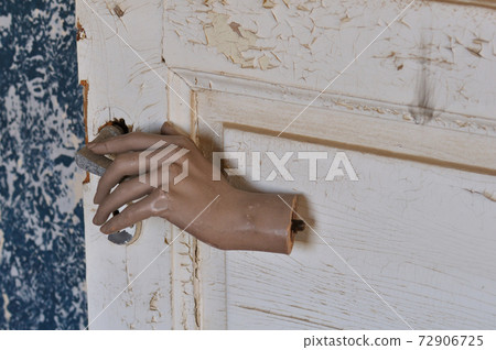 mannequin doll hand old door 72906725