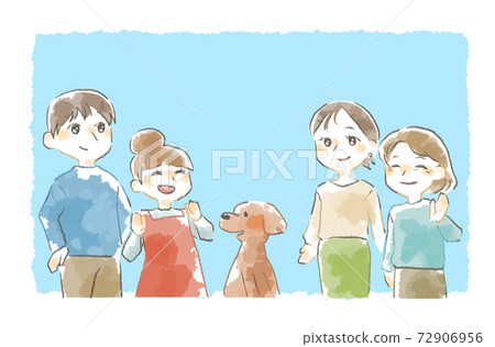 親密的家人，溫柔的觸摸的插圖 72906956