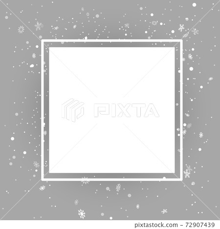 Snow Square Format Christmas square photo template with snow - Stock Illustration ...