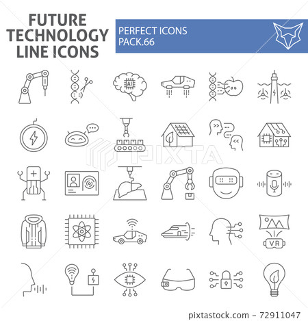 Future technology thin line icon set, innovation symbols collection, vector sketches, logo illustrations, technologies icons, robotization signs linear pictograms package isolated on white background, Future technology thin line icon set, innovation symbols collection, vector sketches, logo illustrations, technologies icons, robotization signs linear pictograms package isolated on white background, 72911047