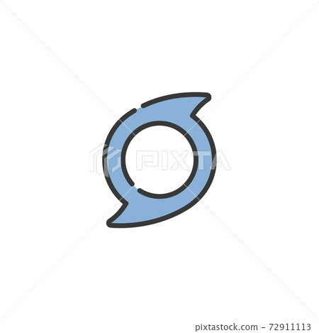 Hurricane icon category one. Filled color icon. Weather vector illustration Hurricane icon category one. Filled color icon. Weather vector illustration 72911113