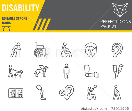 Set equipment for disabled people thin line Vector Image