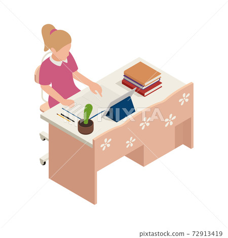 Homeschooling Vector Illustration 72913419