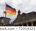 Germany Flags In Front of The Reichstag Building In Berlin, Germany 72914323
