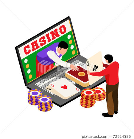 Laptop Casino Isometric Composition Laptop Casino Isometric Composition 72914526