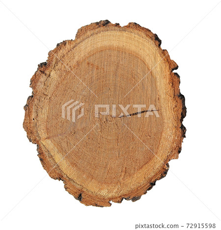 A cut of sawn wood. A piece of wood on a white background. A cut of sawn wood. A piece of wood on a white background. 72915598