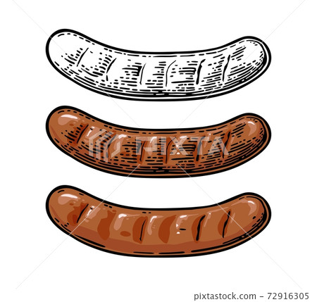 Sausage. Vintage vector flat and engraving illustration Sausage. Vintage vector flat and engraving illustration 72916305