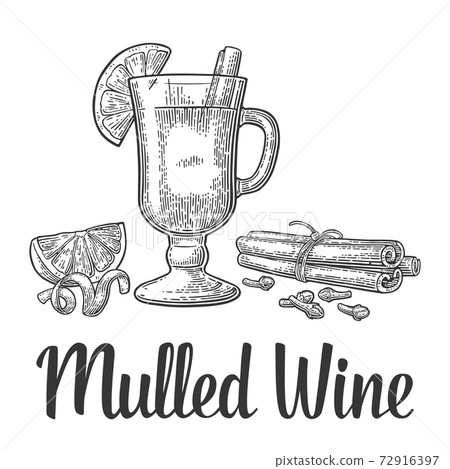 Mulled wine glass isolated on white Royalty Free Vector