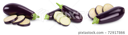 Eggplant or aubergine isolated on white background with clipping path and full depth of field. Set or collection Eggplant or aubergine isolated on white background with clipping path and full depth of field. Set or collection 72917866