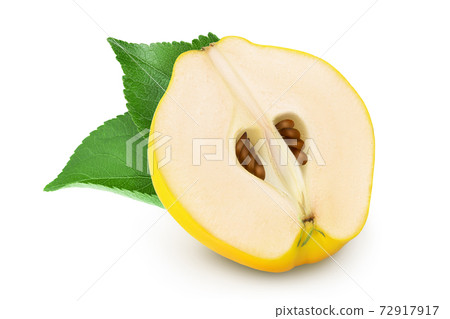 Fresh half quince isolated on the white background with clipping path and full depth of field 72917917