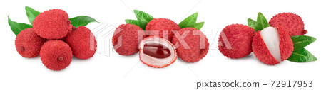 lychee fruit isolated on white background with clipping path and full depth of field. Set or collection lychee fruit isolated on white background with clipping path and full depth of field. Set or collection 72917953