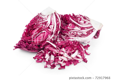 Fresh red radicchio salad isolated on white background with clipping path and full depth of field Fresh red radicchio salad isolated on white background with clipping path and full depth of field 72917968