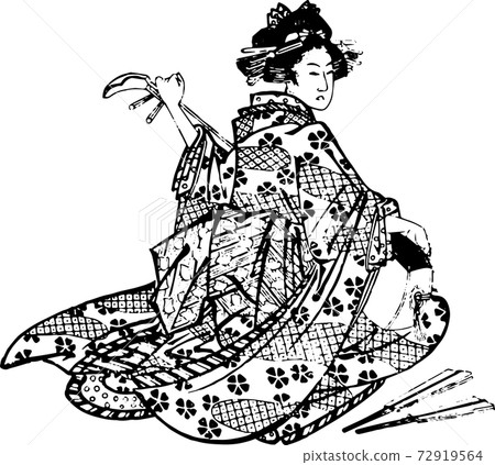 Oiran playing the shamisen 72919564