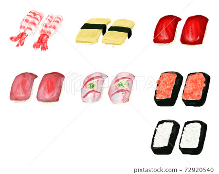 Thick-painted illustration sushi Thick-painted illustration sushi 72920540