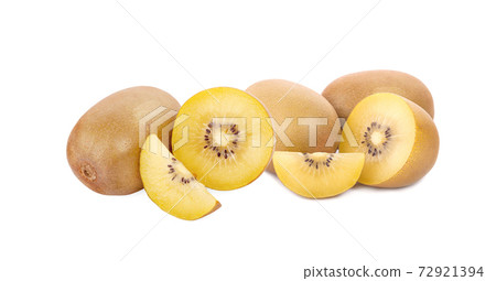 Yellow Flesh Kiwi Fruit Isolated on white background 72921394