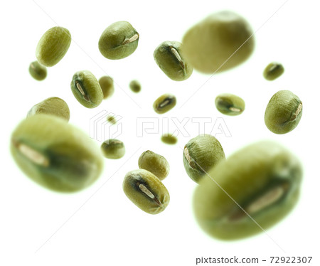 Green mash levitates on a white background Green mash levitates on a white background 72922307