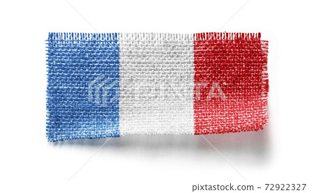 France flag on a piece of cloth on a white background France flag on a piece of cloth on a white background 72922327