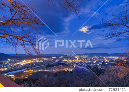 Illuminations of Funaoka Castle Ruins Park Shibata Fantasy Illumination 2020 72923431