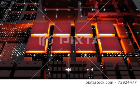 Abstract Central Computer Processors Concept. 3D illustration 72924477