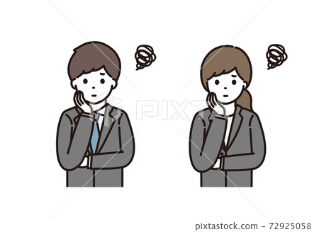 Businessman Businesswoman Think 72925058