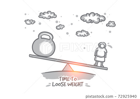Time to loose weight concept. Hand drawn isolated vector. 72925940