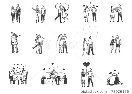 Love, enamored people concept sketch. Hand drawn isolated vector 72926126