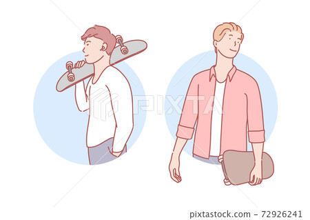 Guys with skateboards set concept 72926241