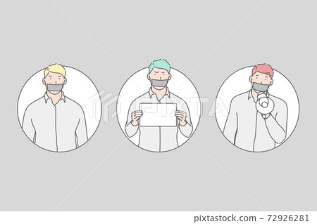 Protest, demonstration, making demands concept Protest, demonstration, making demands concept 72926281