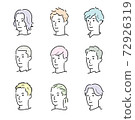 Male face icon by hairstyle 72926319