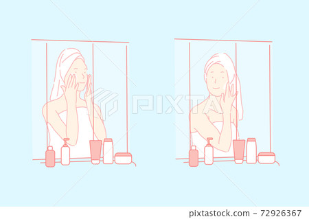 Skin care, eco cosmetics, beauty habit concept 72926367