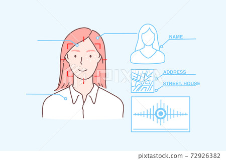 Data protection, face id, biometric scan, security concept 72926382