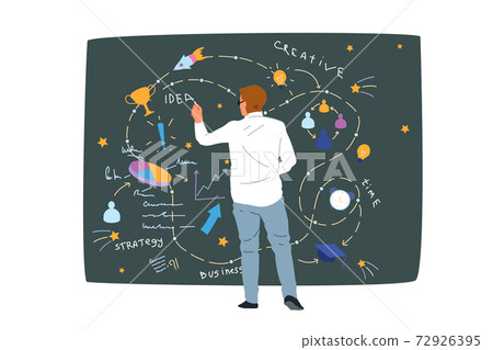 Business strategy, data analysis, creative idea generation, work time optimization concept Business strategy, data analysis, creative idea generation, work time optimization concept 72926395