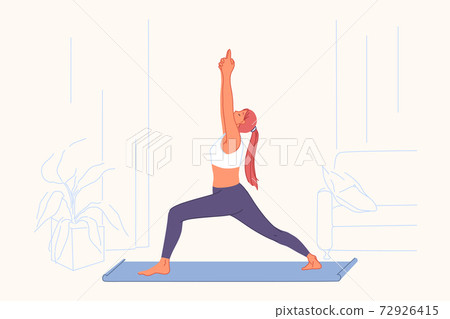 Sport exercises, yoga practice, active lifestyle concept 72926415