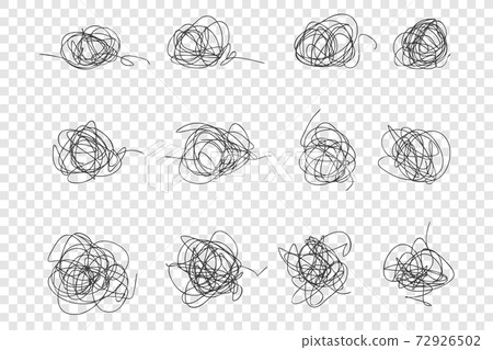 Messy hand drawn scrawls vector illustrations set 72926502