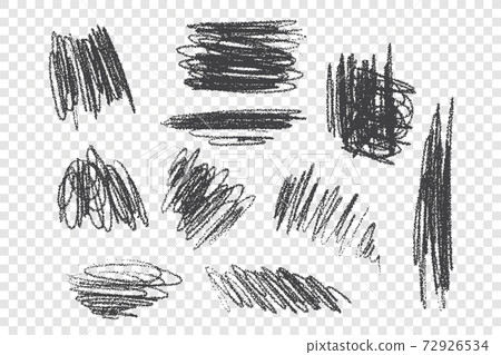 Chaotic charcoal scribble vector illustrations set - Stock Illustration ...