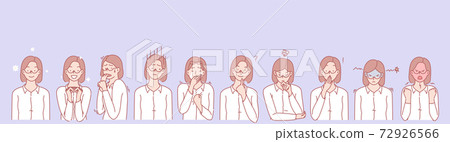 Womans emotions and facial expression set Womans emotions and facial expression set 72926566