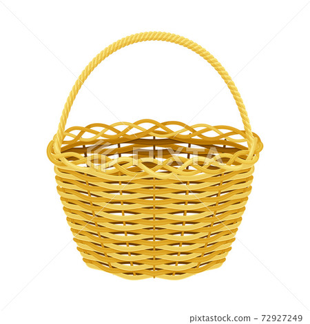 Woven Basket with Handle for Harvesting and Storage Vector Illustration 72927249