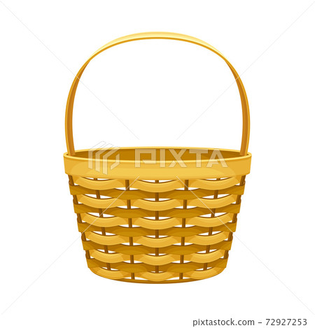 Basket Woven from Bark Strips as Container for Harvesting and Storage Vector Illustration 72927253