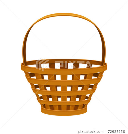 Basket Woven from Bark Strips as Container for Harvesting and Storage Vector Illustration 72927258