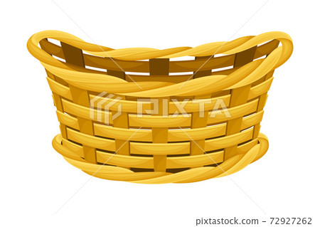 Wicker or Willow Basket Without Handle as Container for Harvesting and Storage Vector Illustration Wicker or Willow Basket Without Handle as Container for Harvesting and Storage Vector Illustration 72927262
