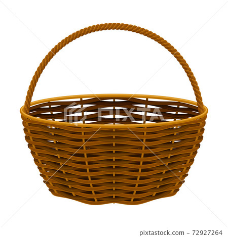 Wicker Basket as Container Woven from Stiff Fiber Vector Illustration 72927264