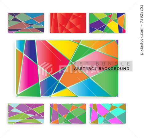 collection vector abstract background. colorful triangle design with outline 72928252