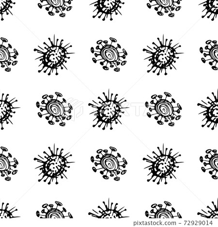 Seamless pattern of coronavirus microbes.... - Stock Illustration ...
