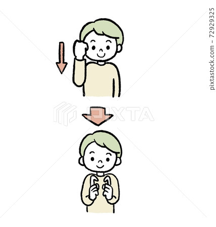Good Morning Sign Language Illustration Stock Illustration 72929325 Pixta