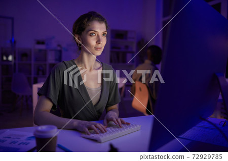 Elegant Woman Working On Computer Elegant Woman Working On Computer 72929785