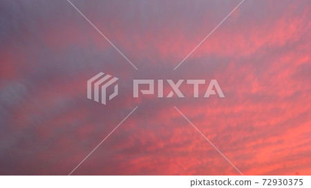 Morning glow, sunset, red clouds, weather, sunny days, fantastic, mysterious colors, madder red 72930375