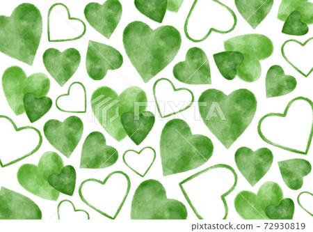 Green heart background illustration watercolor... - Stock Illustration ...