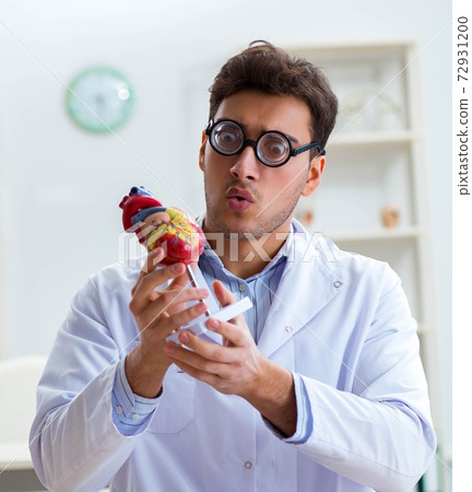 Crazy doctor with heart model 72931200
