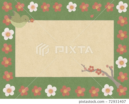 Japanese style retro early spring frame / warbler x beige Japanese style retro early spring frame / warbler x beige 72931407