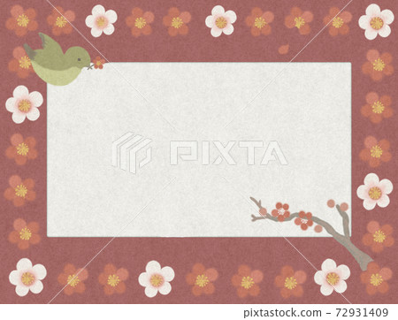 Japanese style retro spring early spring frame / red 72931409